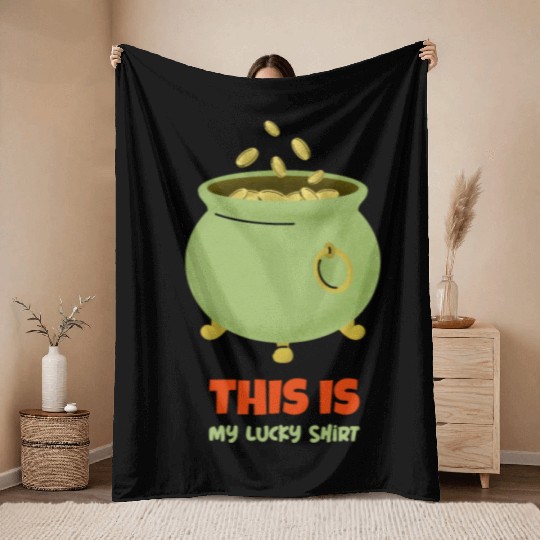 St. Patrick's Day - Pot of Gold Throw Blankets