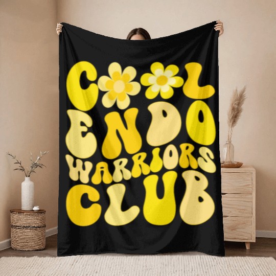 Cool Endometriosis Warriors Club Throw Blankets