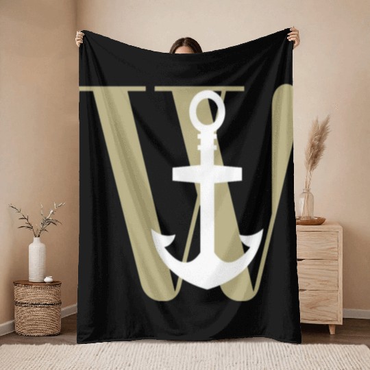 Wanchor W Anchor Essential,Hunter, pirate, ship Throw Blankets
