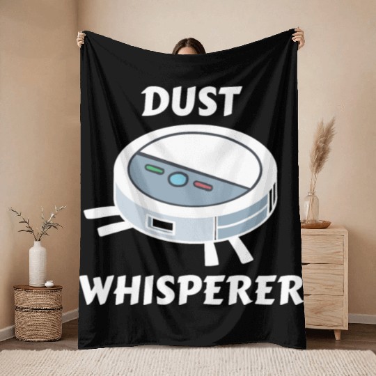 Dust Whisperer Robot Vacuum Cleaner Throw Blankets