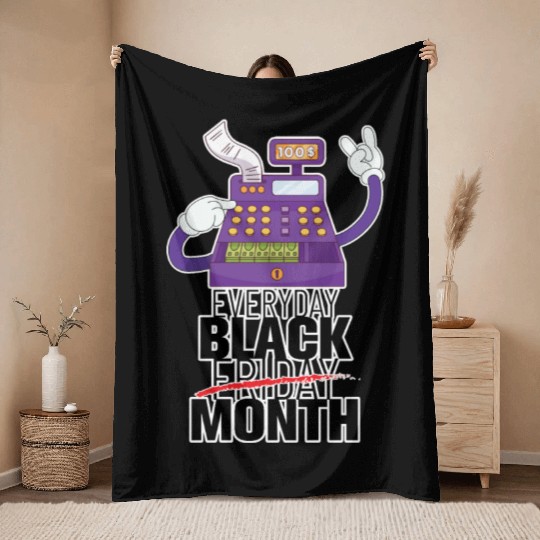 Everyday Black Friday Month Throw Blankets