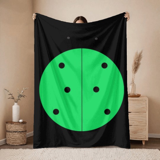 green ladybug Throw Blankets