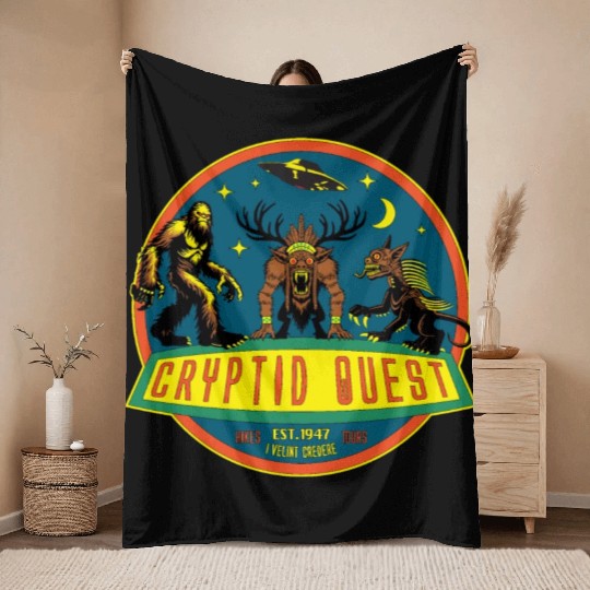 Cryptid Quest Throw Blankets