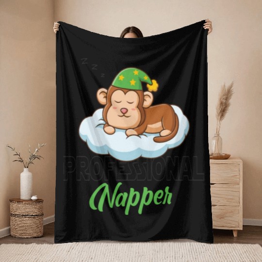 Professional Napper Affe Affenbaby Gorilla Throw Blankets