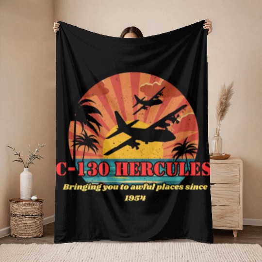 Bringing you to awful places - C-130 Hercules Throw Blankets