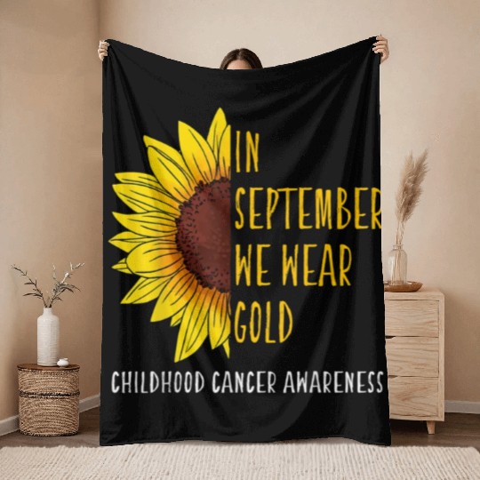 In September Wear Gold Throw Blankets