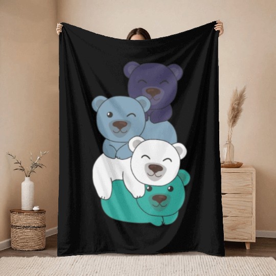 Oriented Aroace Flag Pride Lgbtq Cute Bear Throw Blankets