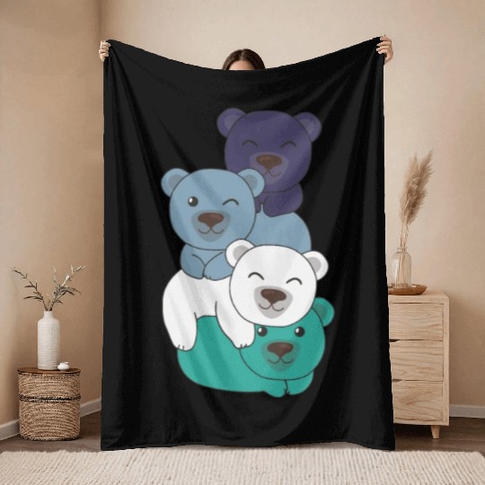Oriented Aroace Flag Pride Lgbtq Cute Bear Throw Blankets