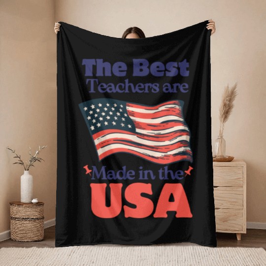 Teacher Appreciation Gift for 4th of July Throw Blankets
