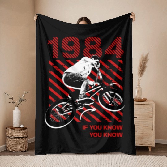 1984 BMX 40th Birthday Throw Blankets design