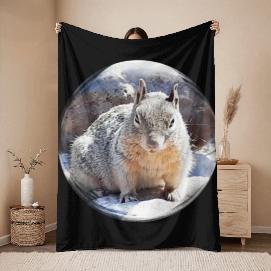 Life In a Bubble Collection- Grand Canyon Squirrel Throw Blankets