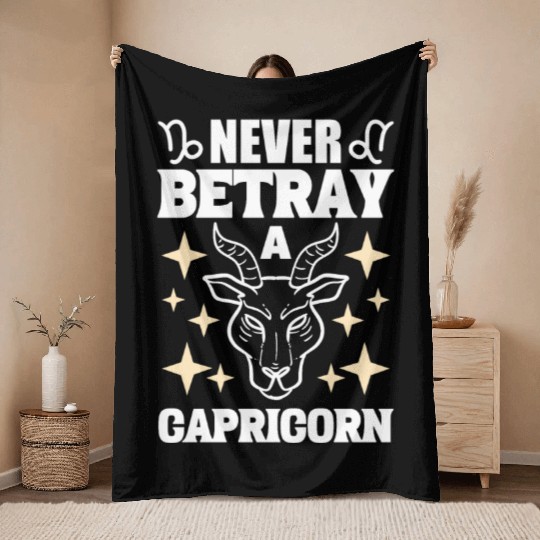 Capricorn Zodiac Sign Tarot Card Reader Throw Blankets