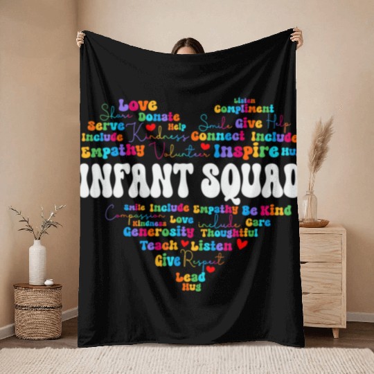 Cute Infant Squad Appreciation Week Back To School Throw Blankets