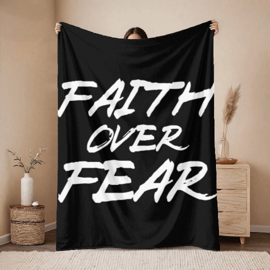 FearlessFaith Design: Embrace Faith Over Fear Throw Blankets