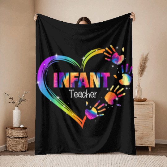 Infant Teacher Appreciation Tie Dye Throw Blankets