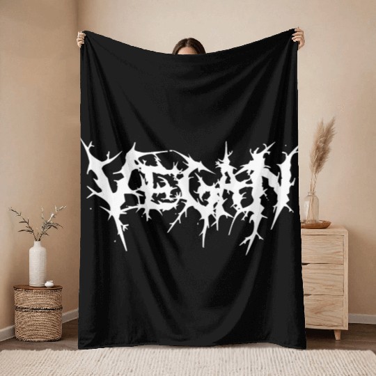 Vegan Death Metal Goth Style FTA Lifestyle FTP Throw Blankets
