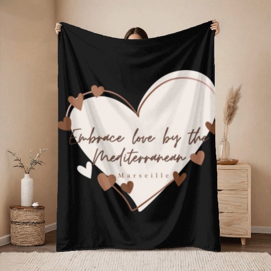 Embrace love by the Mediterranean Throw Blankets