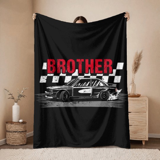 Racing Birthday Party Matching Family Car Pit Crew Throw Blankets