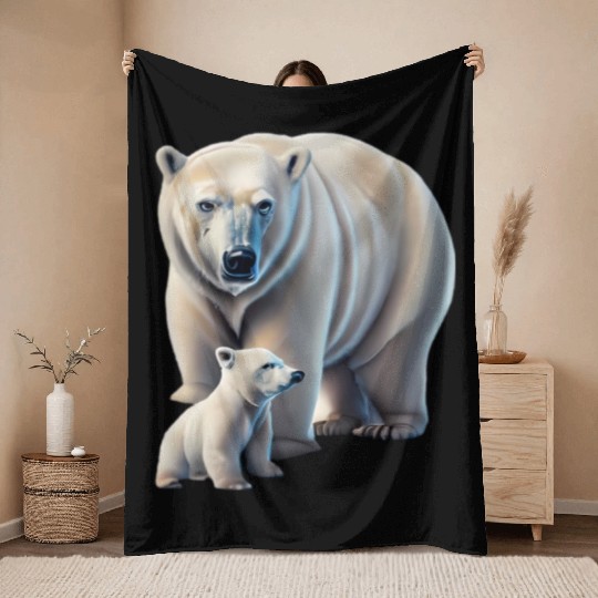 Great Thaw: Melting Glaciers & Polar Bears Throw Blankets