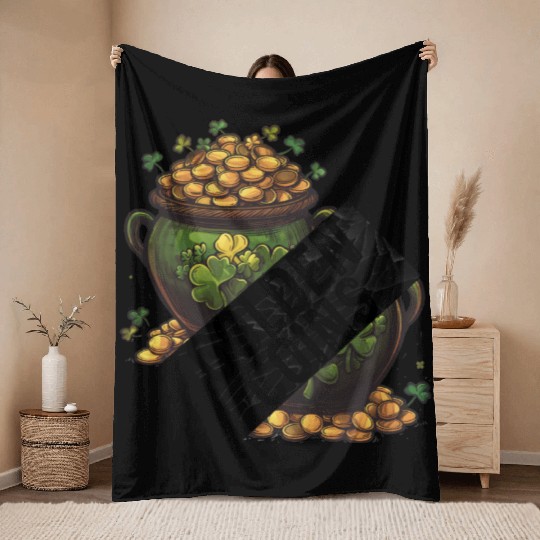 Golden coins, st patricks day Throw Blankets