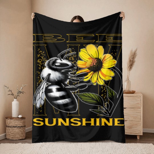 Bee Sunshin, Natures Harmony Throw Blankets