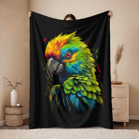Macaw Parrot for a Bird Lover Animal Lover Throw Blankets