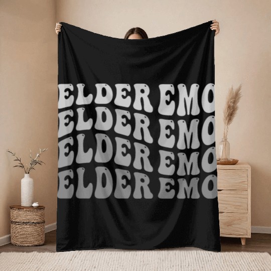 Elder EMO Multi Word Groovy Style Throw Blankets