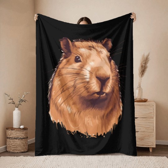 Capybara In Nature Throw Blankets