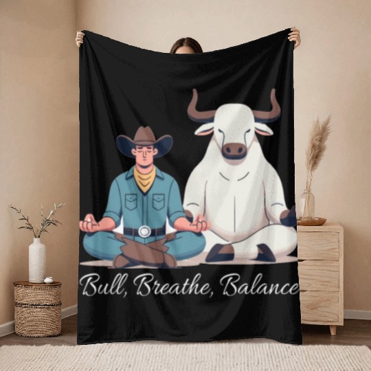 Rodeo Bull Riding Livestock Show Farmer Cattle Throw Blankets