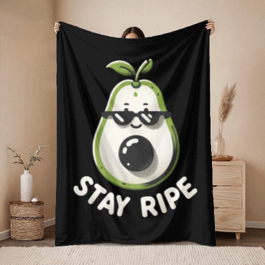 Stay Ripe Avocado Throw Blankets