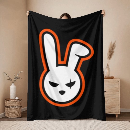 Angry Bunny Throw Blankets