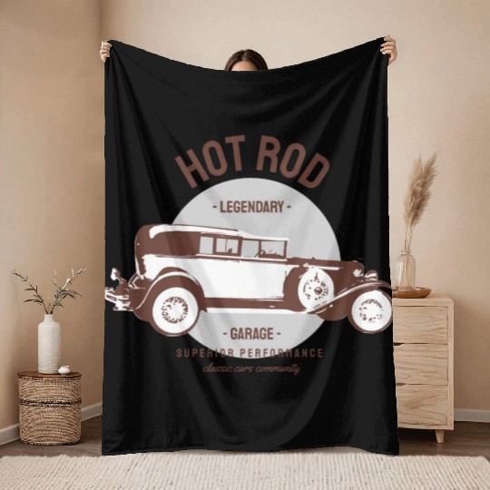 Hot rod legendary, classic car Throw Blankets
