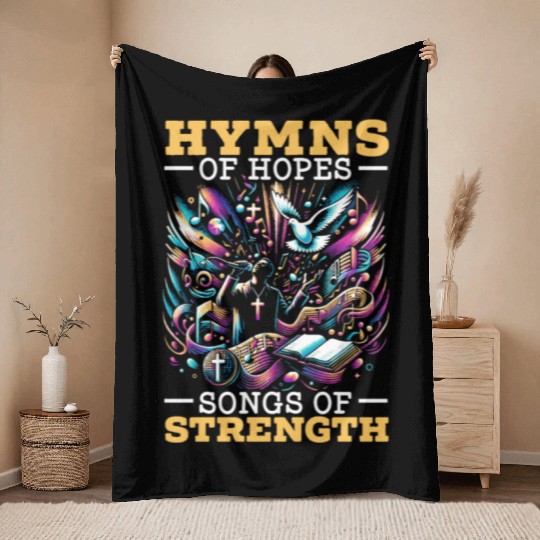 Gospel Music Religious Bible Scripture Christian Throw Blankets