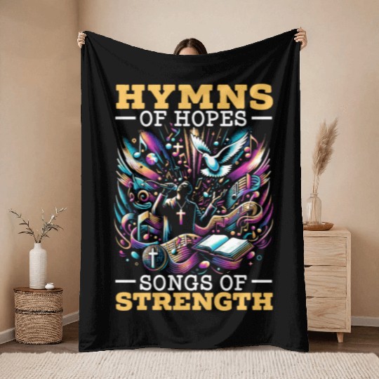 Gospel Music Religious Bible Scripture Christian Throw Blankets