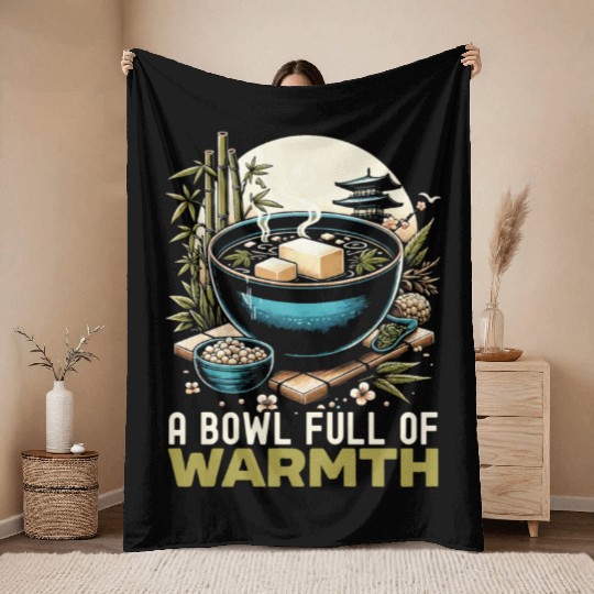 Miso Soup Japan Noodles Asian Food Japanese Throw Blankets