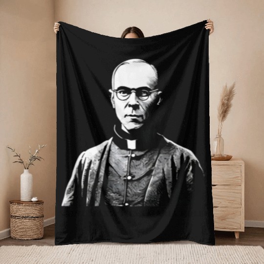 Saint Maximilian Maria Kolbe Throw Blankets