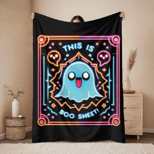 THIS IS BOO SHEET! Version 2, neon colors Throw Blankets