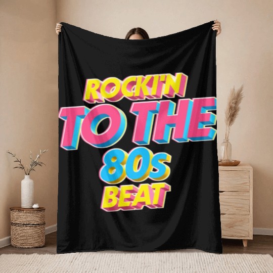 Rockin to the 80s beat Throw Blankets