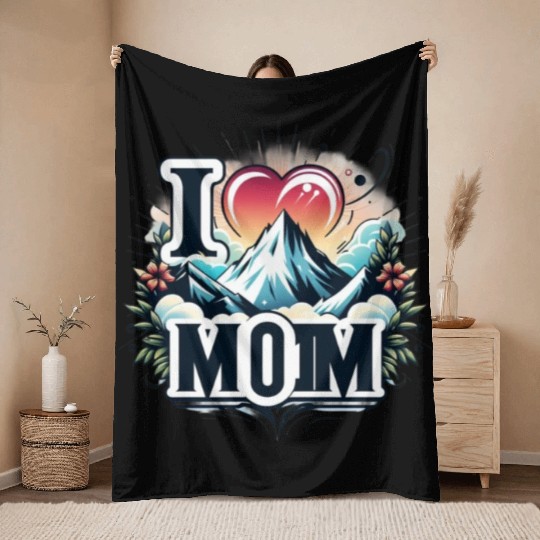 I love you mom happy mothers day 2024 Throw Blankets