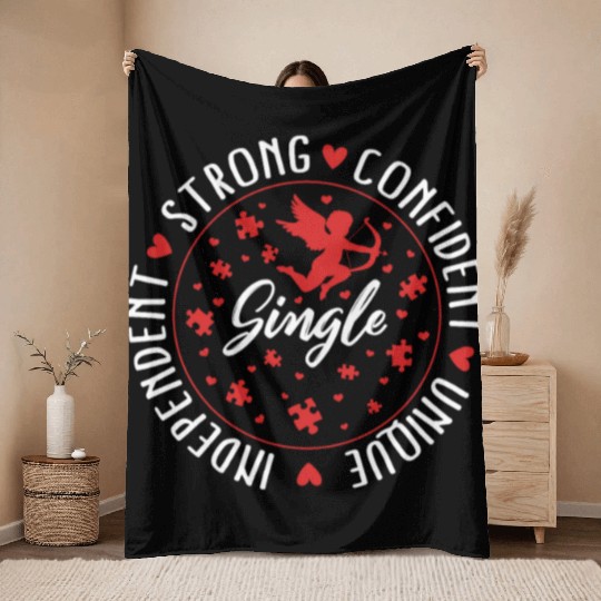 Single Awareness Throw Blankets, Single Independent Strong