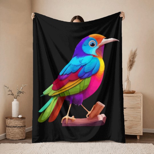 color bird animal Throw Blankets
