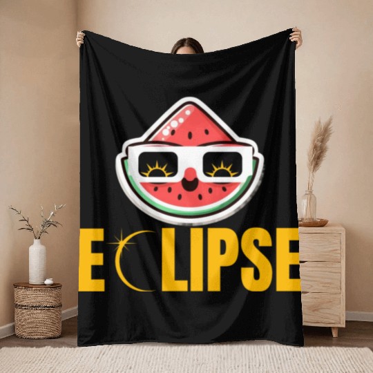 Eclipse Slice: Melon with Attitude! Throw Blankets