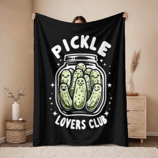 Pickle Lover Funny Pickle Dill pickle Pickled Throw Blankets