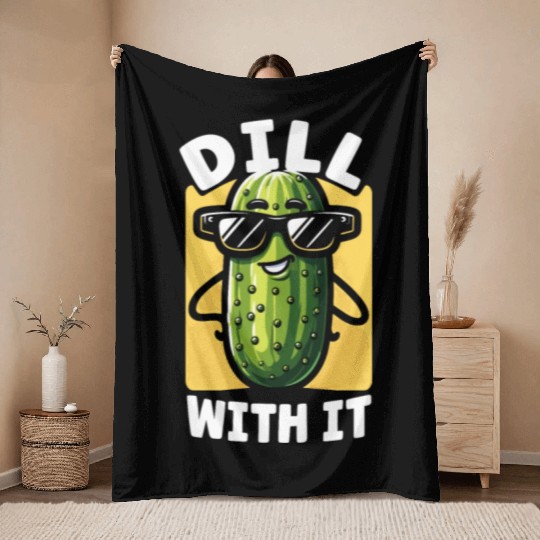 Pickle Lover Funny Pickle Dill pickle Pickled Throw Blankets