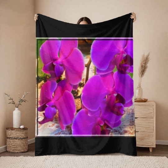 Orchid 4 Throw Blankets