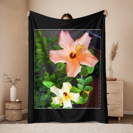 Hibiscus 4 Throw Blankets