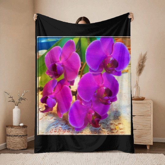 Orchid 2 Throw Blankets