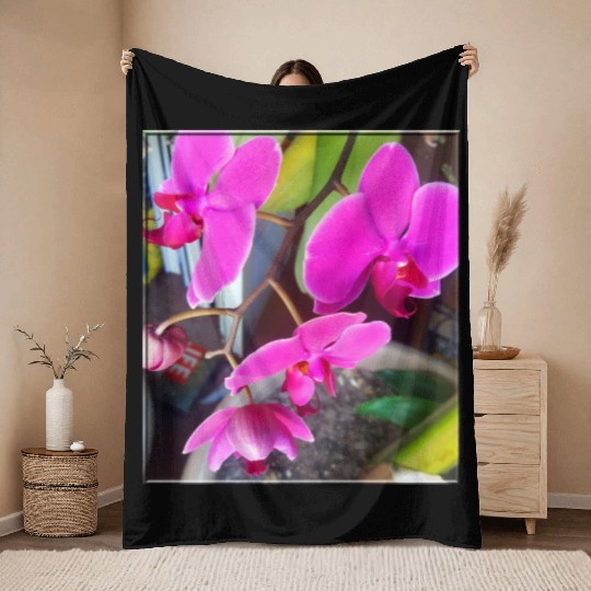Orchid 1 Throw Blankets