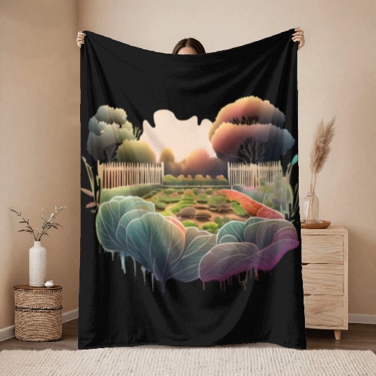 Vegetable Garden Throw Blankets