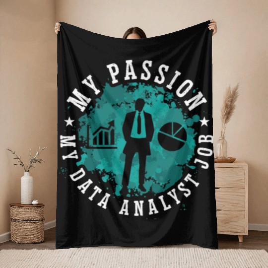 Data Analyst My Passion My Data Computer Science Throw Blankets